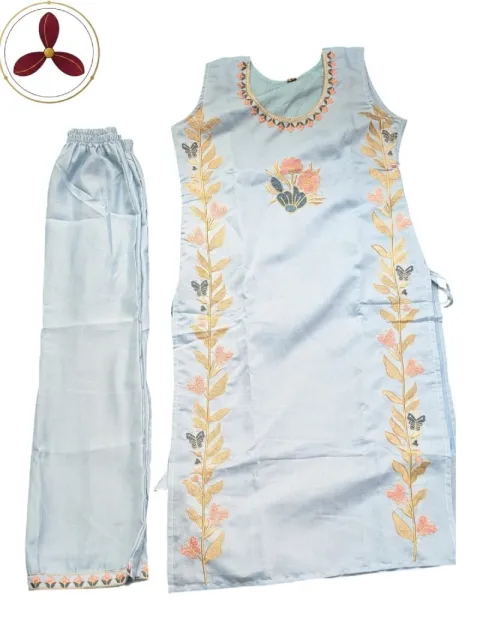 Sky Blue Embroidery work Co-Ord set - TT1018788